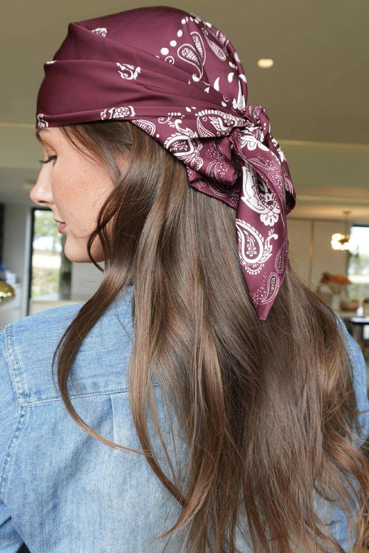 Bandana Triangle Silk Neckerchief Burgundy